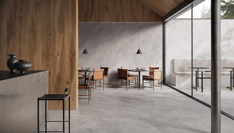 Cornerstone Evolution | Emilceramica Feinsteinzeug Ergon Cornerstone Evolution Stein,beton,marmor,harz Öffentliche Bereiche Slate Grey ,slate Grey Stone Bild Galerie | Emilceramica