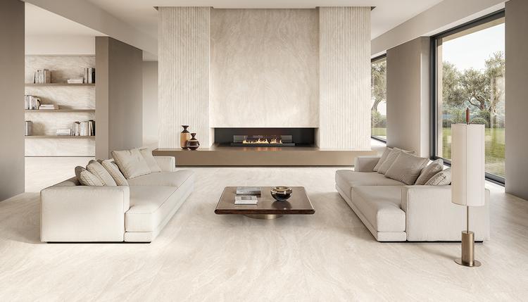 Dual Travertine | Emilceramica Feinsteinzeug Emil Dualtravertine Stein,brick Wohnzimmer White Poro Aperto,white Poro Chiuso,white Roma Magna Bild Galerie | Emilceramica