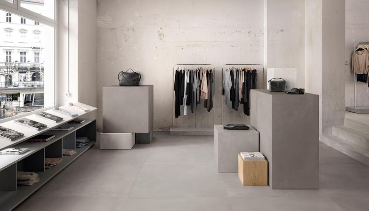 Tr3nd | Emilceramica Feinsteinzeug Ergon Tr3nd Holz,beton Geschäft White Concrete,smoke Concrete,grey Concrete Bild Galerie | Emilceramica