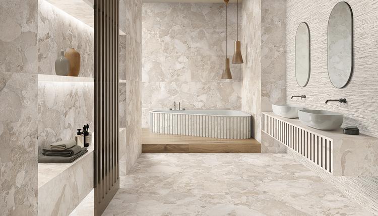Matera Stone | Emilceramica Feinsteinzeug Ergon Matera Stone Holz,stein Badezimmer Rovere Imbrunito ,greige Sassi,white Sassi,greige Ritmo Bild Galerie | Emilceramica